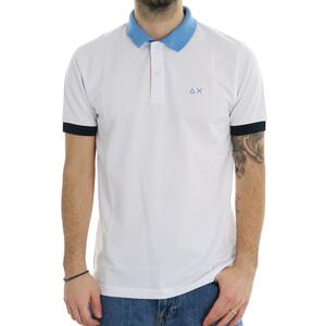 POLO CONTRASTI SUN68 BIANCO